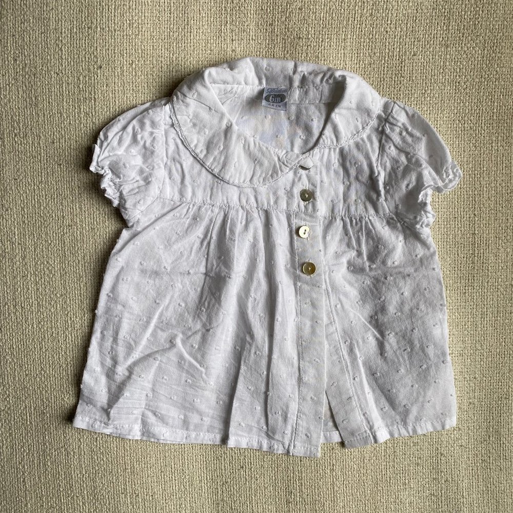Dadati cotton swiss dot blouse, sz 6 months